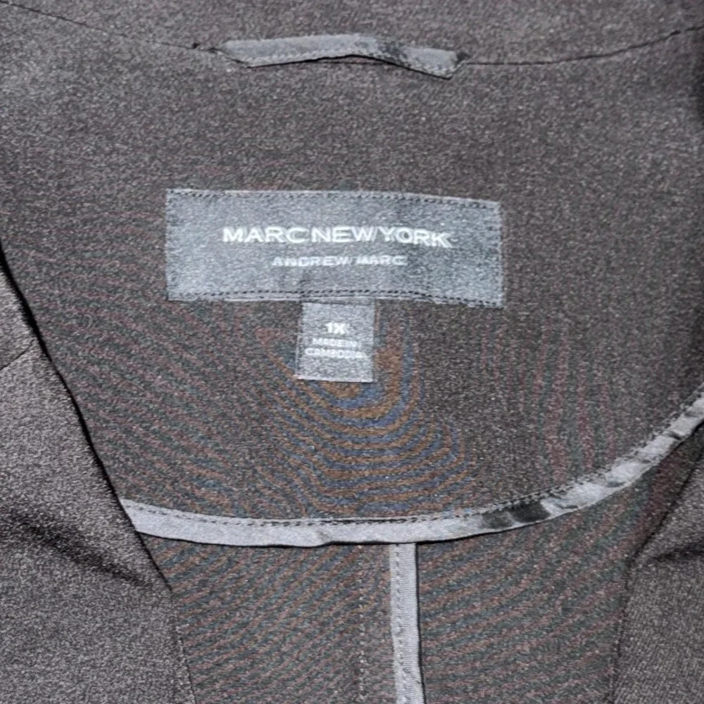 MARC NEW‎ YORK ANDREW MARC Double Breasted Blazer Black Gold Buttons Sz 1X